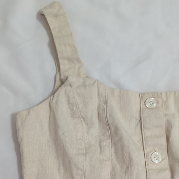 Banana Republic Denim Button Bustier Top, Color Ecru Size 2 - Picture 4 of 10